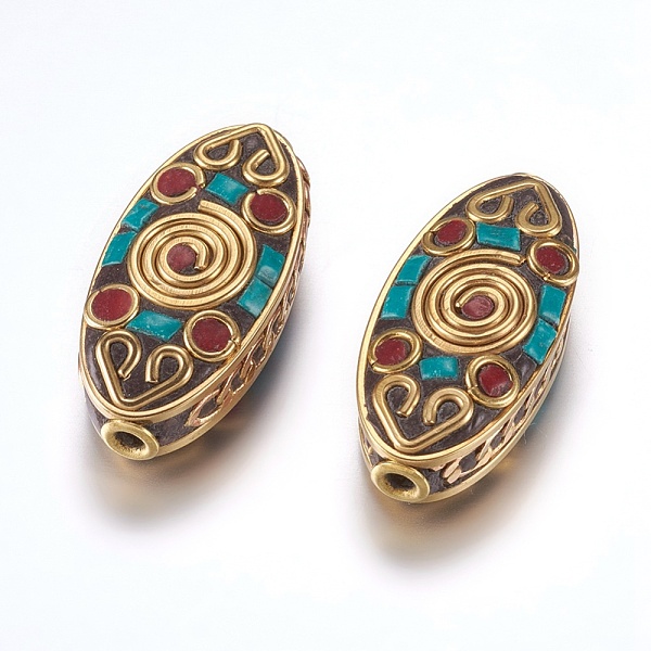 PandaHall Handmade Indonesia Beads, with Brass Findings, Nickel Free, Oval with Vortex, Colorful, Unplated, 29.5x14x9mm, Hole: 2mm Polymer...
PandaHall Handmade Indonesia Beads, with Brass Findings, Nickel Free, Oval with Vortex, Colorful, Unplated, 29.5x14x9mm, Hole: 2mm Polymer...