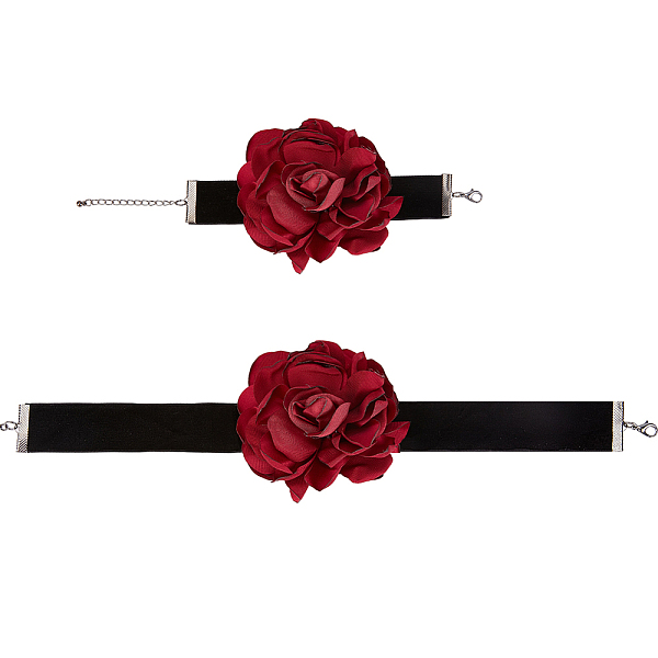 PandaHall CRASPIRE Gothic Cloth Flower Cord Bracelet & Choker Necklace, Velvet Jewelry Set for Women, Dark Red, 7~7-3/8 inch(17.7~18.7cm)...
PandaHall CRASPIRE Gothic Cloth Flower Cord Bracelet & Choker Necklace, Velvet Jewelry Set for Women, Dark Red, 7~7-3/8 inch(17.7~18.7cm)...
