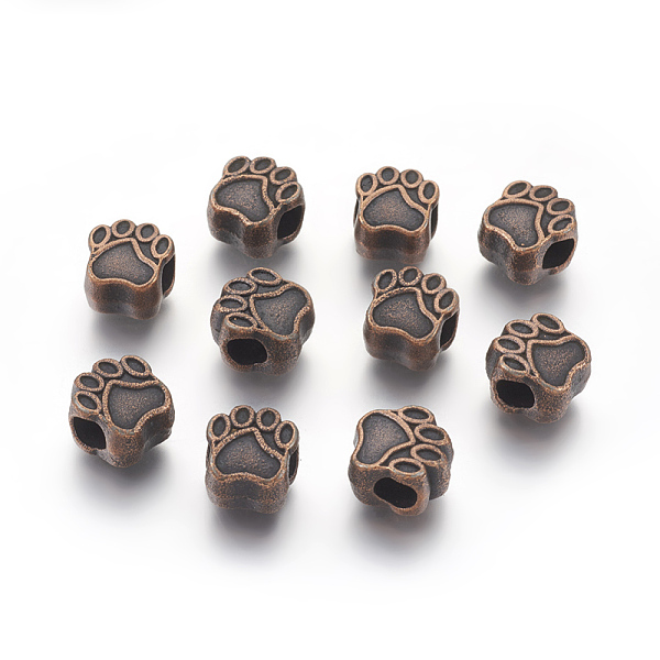 PandaHall Tibetan Style European Beads, Cadmium Free & Nickel Free & Lead Free, Paw Print, Red Copper, 11x11x8mm, Hole: 5mm Alloy Others
PandaHall Tibetan Style European Beads, Cadmium Free & Nickel Free & Lead Free, Paw Print, Red Copper, 11x11x8mm, Hole: 5mm Alloy Others