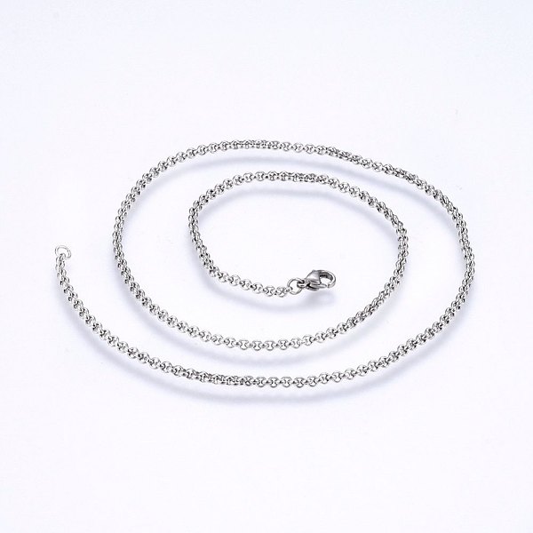 PandaHall 304 Stainless Steel Cable Chain Necklaces, Stainless Steel Color, 19.68 inch(50cm), 2mm 304 Stainless Steel
PandaHall 304 Stainless Steel Cable Chain Necklaces, Stainless Steel Color, 19.68 inch(50cm), 2mm 304 Stainless Steel