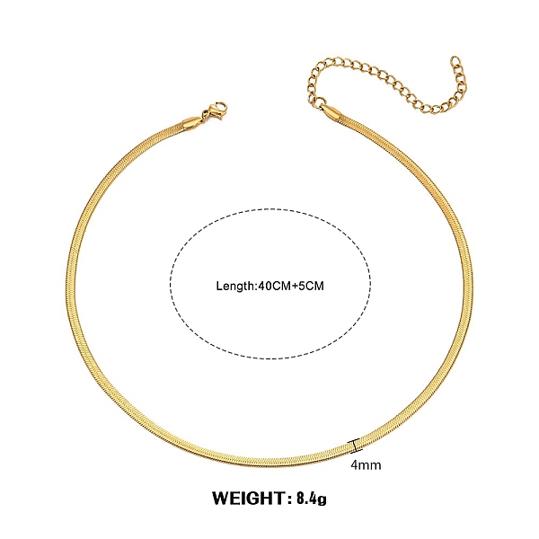 PandaHall Stainless Steel Snake Bone Chain Necklaces, Real 18K Gold Plated, 15.75x0.16 inch(40x0.4cm) Stainless Steel
PandaHall Stainless Steel Snake Bone Chain Necklaces, Real 18K Gold Plated, 15.75x0.16 inch(40x0.4cm) Stainless Steel