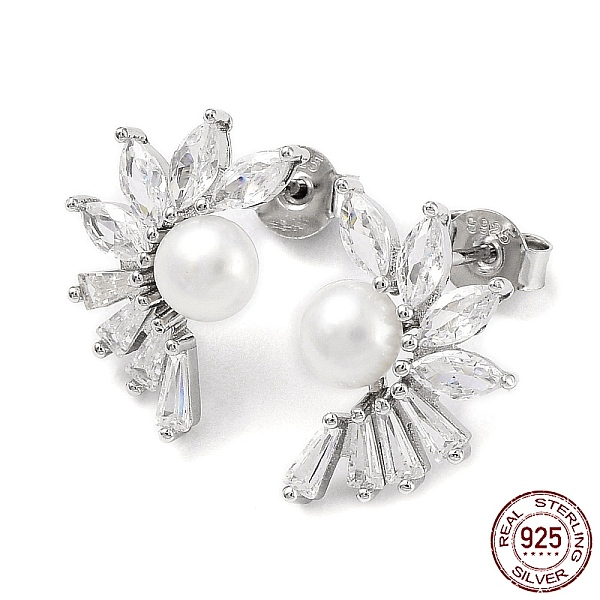 PandaHall Cubic Zirconia Flower with Natural Pearl Stud Earrings, Rhodium Plated 925 Sterling Silver Earrings for Women, Platinum, 17x11.5mm...
PandaHall Cubic Zirconia Flower with Natural Pearl Stud Earrings, Rhodium Plated 925 Sterling Silver Earrings for Women, Platinum, 17x11.5mm...