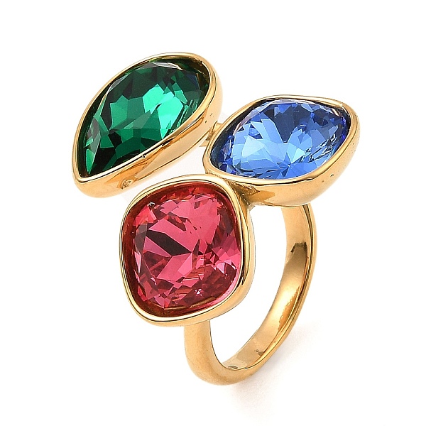 PandaHall Teardrop & Square Glass Open Cuff Rings, Real 18K Gold Plated 304 Stainless Steel Ring, Colorful, US Size 7 1/4(17.5mm) Glass...
PandaHall Teardrop & Square Glass Open Cuff Rings, Real 18K Gold Plated 304 Stainless Steel Ring, Colorful, US Size 7 1/4(17.5mm) Glass...