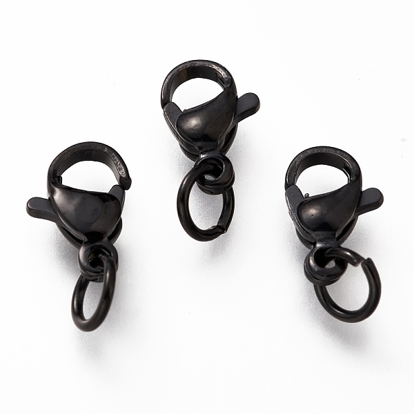 PandaHall 304 Stainless Steel Lobster Claw Clasps, With Jump Ring, Electrophoresis Black, 10x7x3mm, Hole: 3.2mm, Jump Ring: 5x0.6mm 304...
PandaHall 304 Stainless Steel Lobster Claw Clasps, With Jump Ring, Electrophoresis Black, 10x7x3mm, Hole: 3.2mm, Jump Ring: 5x0.6mm 304...