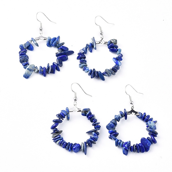 PandaHall Natural Lapis Lazuli Dangle Earrings, with Platinum Plated Brass Earring Hooks, Round Ring, 51.2~56.2mm, Pin: 0.5mm Lapis Lazuli
PandaHall Natural Lapis Lazuli Dangle Earrings, with Platinum Plated Brass Earring Hooks, Round Ring, 51.2~56.2mm, Pin: 0.5mm Lapis Lazuli