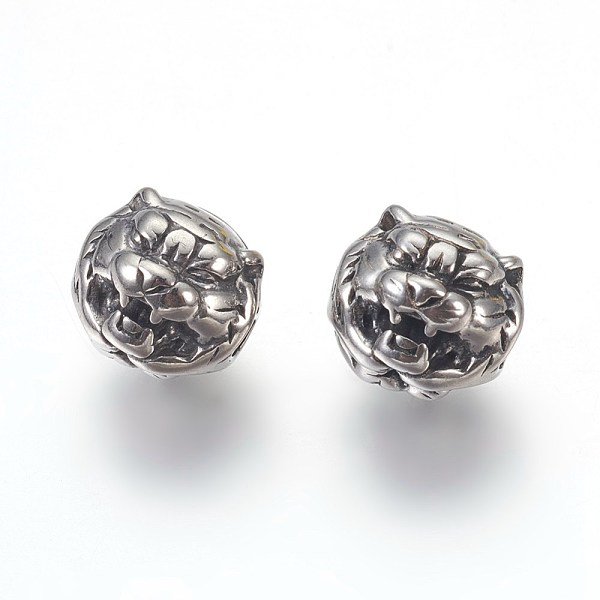 PandaHall 304 Stainless Steel Beads, Tiger, Antique Silver, 10x11x10mm, Hole: 2mm 304 Stainless Steel Tiger
PandaHall 304 Stainless Steel Beads, Tiger, Antique Silver, 10x11x10mm, Hole: 2mm 304 Stainless Steel Tiger