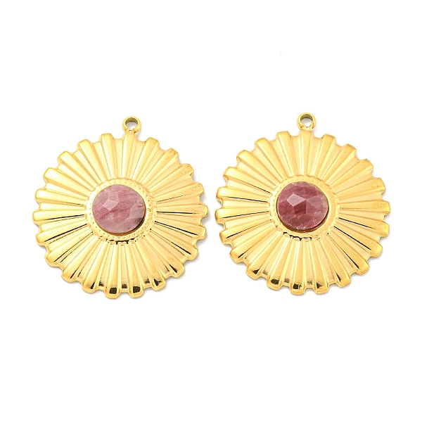 PandaHall Vacuum Plating 304 Stainless Steel Pendants, Faceted Natural Rhodonite Flower Charms, Real 18K Gold Plated, 24x22x4.5mm, Hole...
PandaHall Vacuum Plating 304 Stainless Steel Pendants, Faceted Natural Rhodonite Flower Charms, Real 18K Gold Plated, 24x22x4.5mm, Hole...