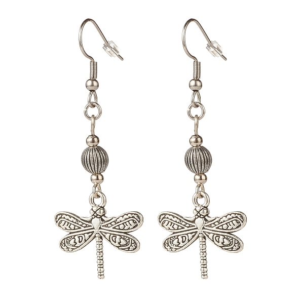 PandaHall Alloy Dragonfly Dangle Earrings, Long Drop Earrings for Women, Antique Silver, 57mm, Pin: 0.6mm Alloy
PandaHall Alloy Dragonfly Dangle Earrings, Long Drop Earrings for Women, Antique Silver, 57mm, Pin: 0.6mm Alloy