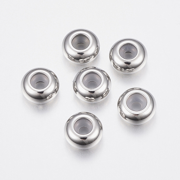 PandaHall 201 Stainless Steel Bead Spacers, Slider Beads, Stopper Beads, Rondelle, Stainless Steel Color, 8x4mm, Hole: 2mm 201 Stainless...
PandaHall 201 Stainless Steel Bead Spacers, Slider Beads, Stopper Beads, Rondelle, Stainless Steel Color, 8x4mm, Hole: 2mm 201 Stainless...