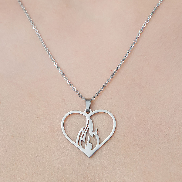 PandaHall 201 Stainless Steel Hollow Heart Pendant Necklace, Stainless Steel Color, 17.72 inch(45cm) 201 Stainless Steel Heart
PandaHall 201 Stainless Steel Hollow Heart Pendant Necklace, Stainless Steel Color, 17.72 inch(45cm) 201 Stainless Steel Heart