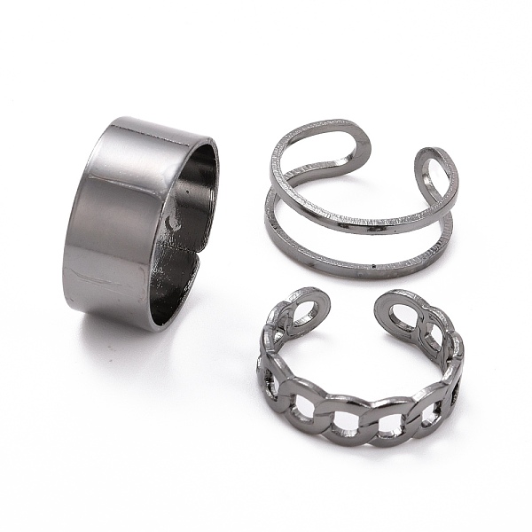 PandaHall Curb Chain Shape & Wire Wrap Cuff Rings Set, Alloy Wide Band Rings for Women, Gunmetal, Inner Diameter: 17~17.5mm, 3pcs/set Alloy
PandaHall Curb Chain Shape & Wire Wrap Cuff Rings Set, Alloy Wide Band Rings for Women, Gunmetal, Inner Diameter: 17~17.5mm, 3pcs/set Alloy