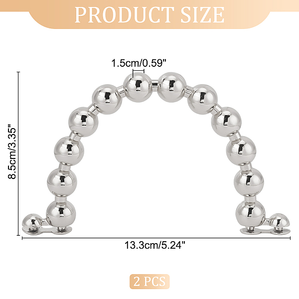 PandaHall Zinc Alloy Round Bead Bag Handle, for Bag Replacement Accessories, Arch, Platinum, 8.5x13.3x1.5cm Alloy Arch
PandaHall Zinc Alloy Round Bead Bag Handle, for Bag Replacement Accessories, Arch, Platinum, 8.5x13.3x1.5cm Alloy Arch