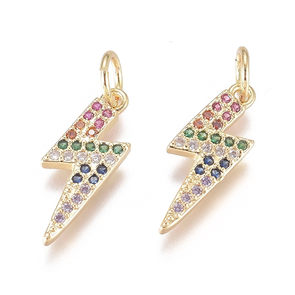 PandaHall Brass Micro Pave Cubic Zirconia Pendants, Long-Lasting Plated, with Jump Ring, Lightning, Colorful, Golden, 15.5x5.5x1.5mm, Hole...
PandaHall Brass Micro Pave Cubic Zirconia Pendants, Long-Lasting Plated, with Jump Ring, Lightning, Colorful, Golden, 15.5x5.5x1.5mm, Hole...