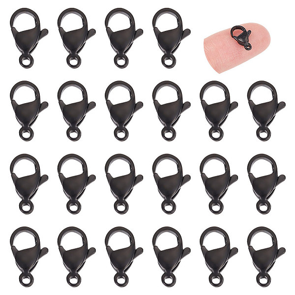 PandaHall Unicraftale 40Pcs 304 Stainless Steel Lobster Claw Clasps, Black, 12x7x3.5mm, Hole: 1mm 304 Stainless Steel
PandaHall Unicraftale 40Pcs 304 Stainless Steel Lobster Claw Clasps, Black, 12x7x3.5mm, Hole: 1mm 304 Stainless Steel