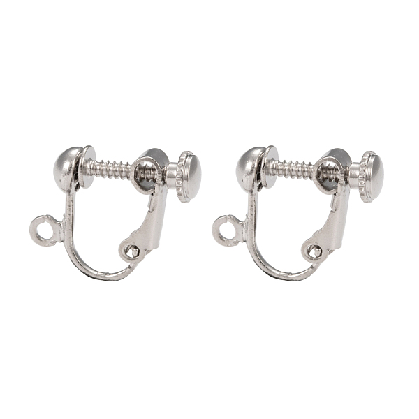 PandaHall Brass Screw Clip Earring Converter, Spiral Ear Clip, for non-pierced Ears, with Loop, Platinum Color, Nickel Free, about 13.5mm...
PandaHall Brass Screw Clip Earring Converter, Spiral Ear Clip, for non-pierced Ears, with Loop, Platinum Color, Nickel Free, about 13.5mm...