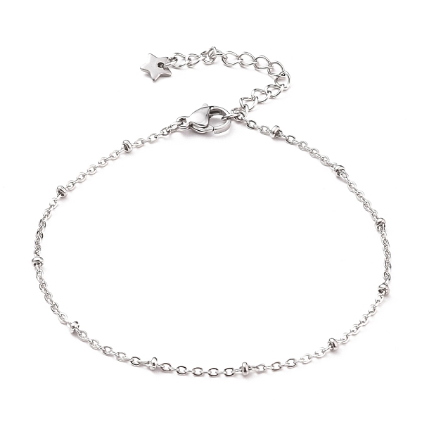PandaHall 304 Stainless Steel Cable Chain, Satellite Chain Bracelets, with Rondelle Beads and Lobster Claw Clasps, Stainless Steel Color...
PandaHall 304 Stainless Steel Cable Chain, Satellite Chain Bracelets, with Rondelle Beads and Lobster Claw Clasps, Stainless Steel Color...