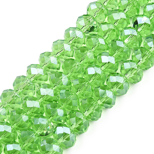 PandaHall Electroplate Glass Beads Strands, Pearl Luster Plated, Faceted, Rondelle, Lime, 10x8mm, Hole: 1mm, about 63~65pcs/strand, 49~50cm..., Green
PandaHall Electroplate Glass Beads Strands, Pearl Luster Plated, Faceted, Rondelle, Lime, 10x8mm, Hole: 1mm, about 63~65pcs/strand, 49~50cm..., Green