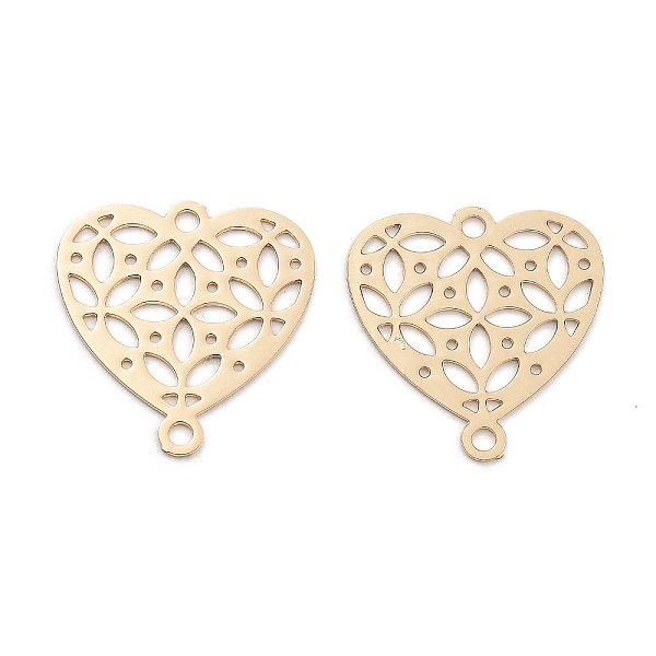 PandaHall Long-Lasting Plated Brass Links Connector Charms, Hollow Heart, Light Gold, 19.5x19x0.3mm, Hole: 1.2mm Brass Heart
PandaHall Long-Lasting Plated Brass Links Connector Charms, Hollow Heart, Light Gold, 19.5x19x0.3mm, Hole: 1.2mm Brass Heart