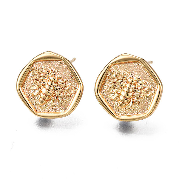 PandaHall Brass Stud Earring Findings, with Loop, Nickel Free, Real 18K Gold Plated, Flat Round with Bee, 13~13.5x13.5mm, Hole: 2mm, Pin...
PandaHall Brass Stud Earring Findings, with Loop, Nickel Free, Real 18K Gold Plated, Flat Round with Bee, 13~13.5x13.5mm, Hole: 2mm, Pin...