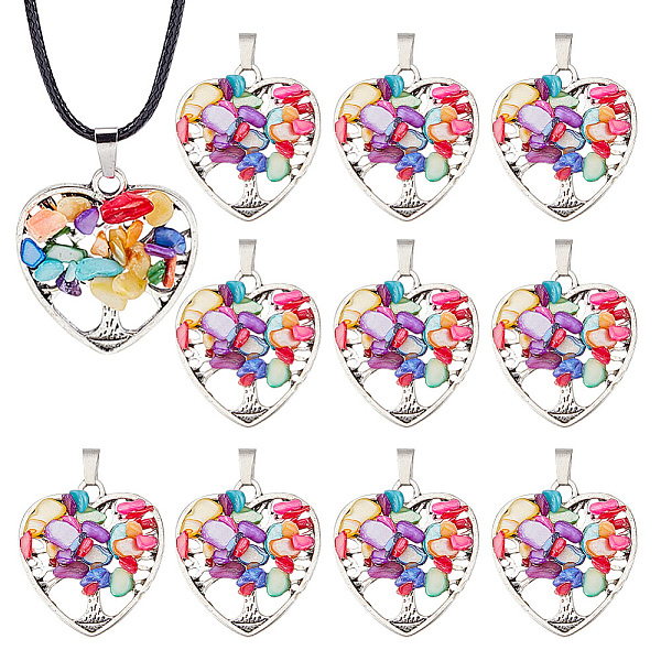 PandaHall AHADERMAKER 10Pcs Alloy Pendants, with Synthetic Shell Dyed Chip Beads and Iron Snap On Bails, Platinum, Heart with Tree Charm...
PandaHall AHADERMAKER 10Pcs Alloy Pendants, with Synthetic Shell Dyed Chip Beads and Iron Snap On Bails, Platinum, Heart with Tree Charm...