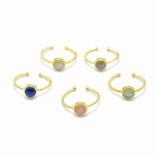 PandaHall Natural Gemstone Cuff Finger Rings, with Brass Findings, Golden, 20mm, 1.5~2.5mm Mixed Stone
PandaHall Natural Gemstone Cuff Finger Rings, with Brass Findings, Golden, 20mm, 1.5~2.5mm Mixed Stone