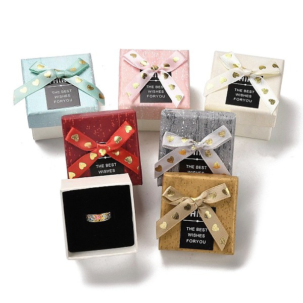 PandaHall Cardboard Ring Boxes, Jewelry Ring Gift Case with Sponge Inside, Square with Bowknot, Mixed Color, 5.2x5.1x4.1cm Paper Square..., Multicolor
PandaHall Cardboard Ring Boxes, Jewelry Ring Gift Case with Sponge Inside, Square with Bowknot, Mixed Color, 5.2x5.1x4.1cm Paper Square..., Multicolor
