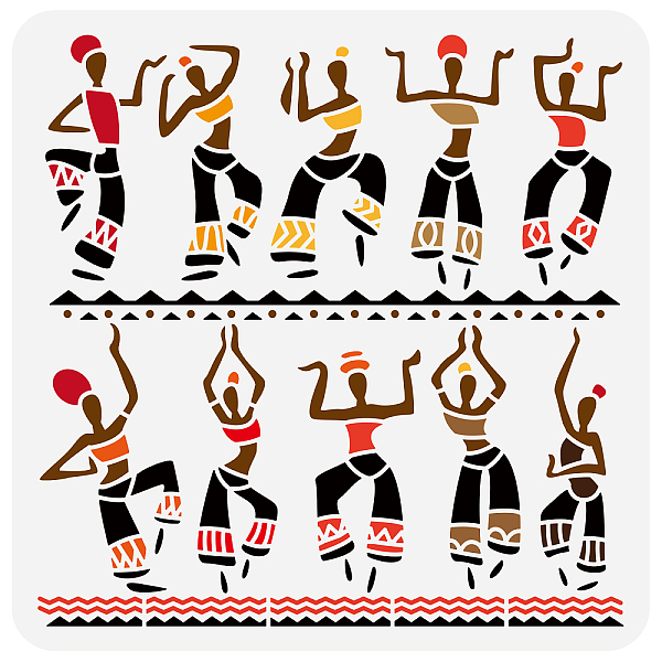 PandaHall FINGERINSPIRE African Women Painting Stencil 11.8x11.8inch Large Women Dance Stencil for Painting Reusable Tribal Floral Wave...
PandaHall FINGERINSPIRE African Women Painting Stencil 11.8x11.8inch Large Women Dance Stencil for Painting Reusable Tribal Floral Wave...
