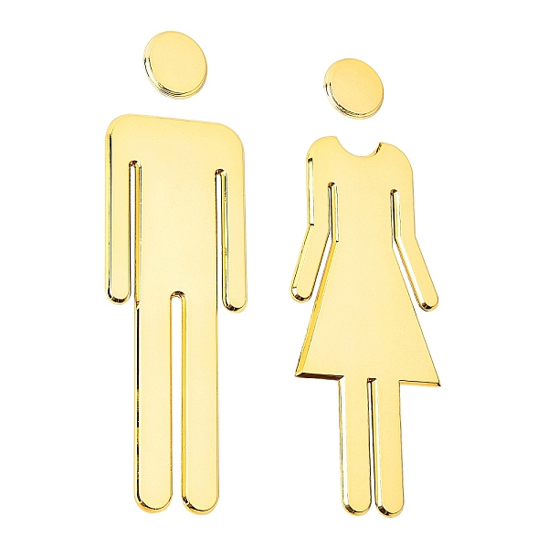 PandaHall ABS Male & Female Bathroom Sign Stickers, Public Toilet Sign, for Wall Door Accessories Sign, Gold, Male: 195x61x4mm, Female...
PandaHall ABS Male & Female Bathroom Sign Stickers, Public Toilet Sign, for Wall Door Accessories Sign, Gold, Male: 195x61x4mm, Female...