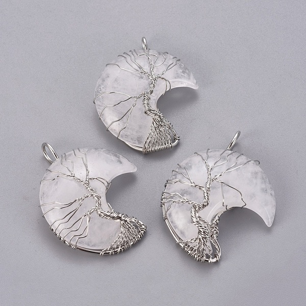 PandaHall Natural Quartz Crystal Tree of Life Wire Wrapped Pendants, Rock Crystal, with Brass Findings, Crescent Moon, Platinum...
PandaHall Natural Quartz Crystal Tree of Life Wire Wrapped Pendants, Rock Crystal, with Brass Findings, Crescent Moon, Platinum...