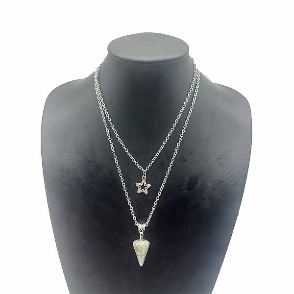 PandaHall Star Pendant Necklaces, Natural Turquoise Hexagonal Cone Necklace, Double Layer Necklaces Other
PandaHall Star Pendant Necklaces, Natural Turquoise Hexagonal Cone Necklace, Double Layer Necklaces Other