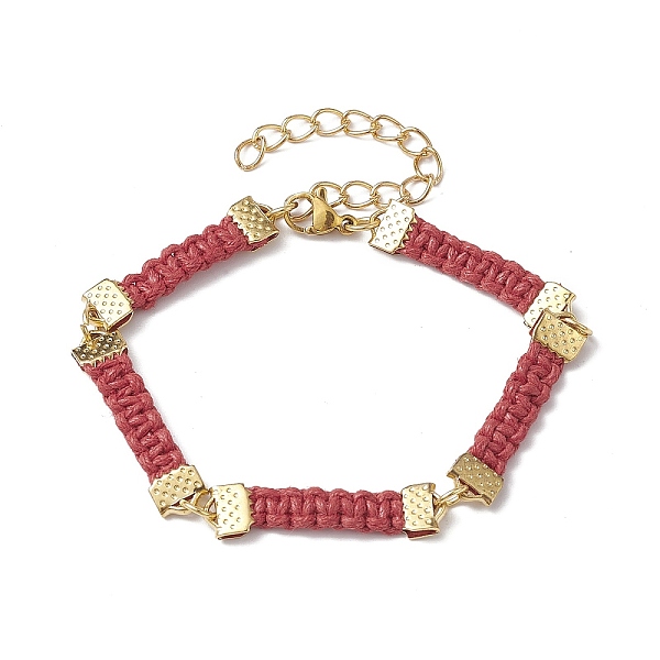 PandaHall Braided Waxed Polyester Rectangle Link Chain Bracelets, with Real 18K Gold Plated 304 Stainless Steel Clasps, Brown, 6-3/4 inch...
PandaHall Braided Waxed Polyester Rectangle Link Chain Bracelets, with Real 18K Gold Plated 304 Stainless Steel Clasps, Brown, 6-3/4 inch...
