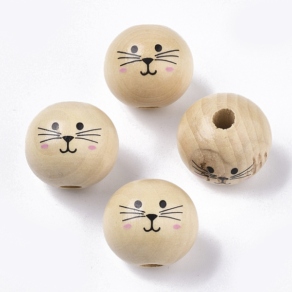 PandaHall Natural Wood European Beads, Waxed and Printed, Undyed, Large Hole Beads, Round, Cat Pattern, Navajo White, 19~20mm, Hole: 5mm..., Orange
PandaHall Natural Wood European Beads, Waxed and Printed, Undyed, Large Hole Beads, Round, Cat Pattern, Navajo White, 19~20mm, Hole: 5mm..., Orange