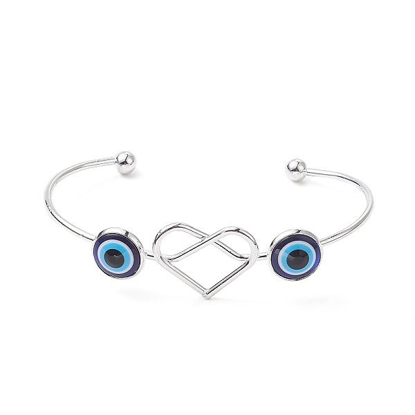 PandaHall Resin Evil Eye with Heart Cuff Bangle, Iron Wire Wrap Jewelry for Women, Platinum, Inner Diameter: 1-5/8x3-1/8 inch(4.2x7.9cm)..., Blue
PandaHall Resin Evil Eye with Heart Cuff Bangle, Iron Wire Wrap Jewelry for Women, Platinum, Inner Diameter: 1-5/8x3-1/8 inch(4.2x7.9cm)..., Blue