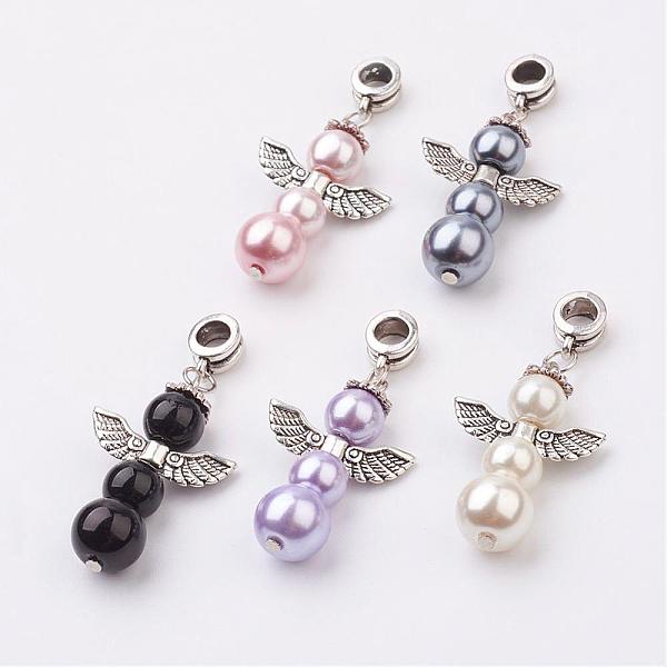 PandaHall Alloy European Dangle Charms, Angel, Large Hole Pendants, with Glass Pearl Beads, Antique Silver, Mixed Color, 45mm, Hole: 4.5mm..., Multicolor
PandaHall Alloy European Dangle Charms, Angel, Large Hole Pendants, with Glass Pearl Beads, Antique Silver, Mixed Color, 45mm, Hole: 4.5mm..., Multicolor
