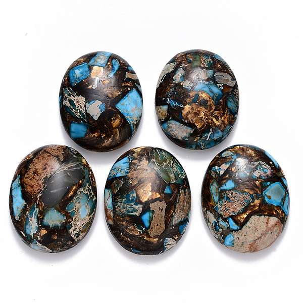 PandaHall Assembled Synthetic Imperial Jasper and Bronzite Cabochons, Dyed, Oval, Dodger Blue, 40x30x7.5~8.5mm Imperial Jasper Oval Blue
PandaHall Assembled Synthetic Imperial Jasper and Bronzite Cabochons, Dyed, Oval, Dodger Blue, 40x30x7.5~8.5mm Imperial Jasper Oval Blue