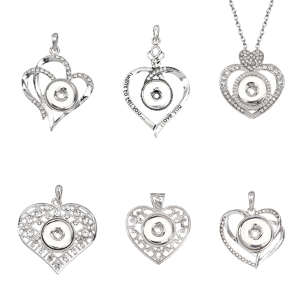 PandaHall CHGCRAFT 6Pcs 6 Style Alloy Rhinestone Hang Snap Base Pendants, for Interchangeable Snap Charms Jewelry Making, Heart, Platinum...
PandaHall CHGCRAFT 6Pcs 6 Style Alloy Rhinestone Hang Snap Base Pendants, for Interchangeable Snap Charms Jewelry Making, Heart, Platinum...