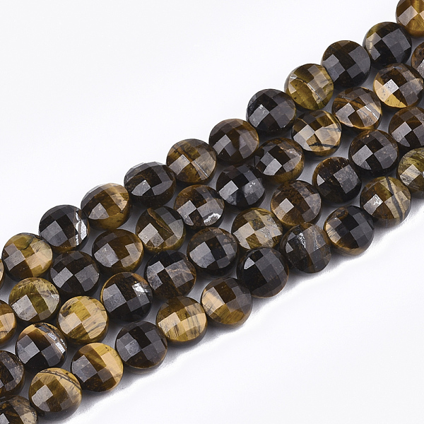 PandaHall Natural Tiger Eye Beads Strands, Faceted, Flat Round, 6~6.5x4~5mm, Hole: 1mm, about 61~67pcs/strand, 14.9 inch~15.1 inch Tiger Eye...
PandaHall Natural Tiger Eye Beads Strands, Faceted, Flat Round, 6~6.5x4~5mm, Hole: 1mm, about 61~67pcs/strand, 14.9 inch~15.1 inch Tiger Eye...