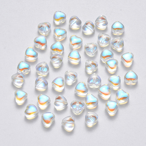 PandaHall Transparent Spray Painted Glass Beads, AB Color Plated, Heart, Clear AB, 6x6x4mm, Hole: 0.7mm Glass Heart White
PandaHall Transparent Spray Painted Glass Beads, AB Color Plated, Heart, Clear AB, 6x6x4mm, Hole: 0.7mm Glass Heart White