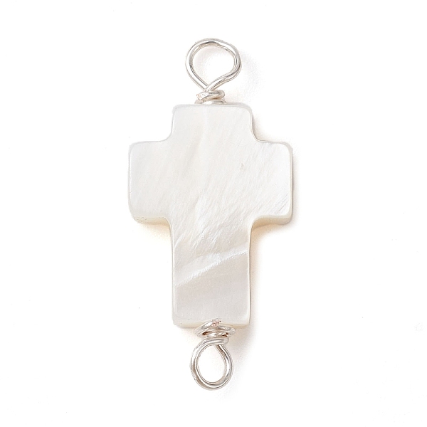 PandaHall Natural Freshwater Shell Connector Charms, Cross Links, Silver, 23x9.5x3.5mm, Hole: 2.5mm Shell Cross White
PandaHall Natural Freshwater Shell Connector Charms, Cross Links, Silver, 23x9.5x3.5mm, Hole: 2.5mm Shell Cross White