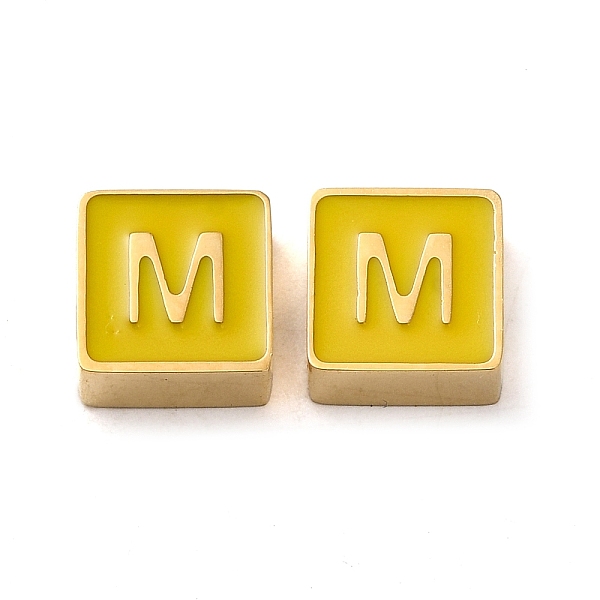 PandaHall 304 Stainless Steel Enamel Beads, Real 14K Gold Plated, Square with Letter, Letter M, 8x8x4mm, Hole: 2mm Stainless Steel+Enamel..., Yellow
PandaHall 304 Stainless Steel Enamel Beads, Real 14K Gold Plated, Square with Letter, Letter M, 8x8x4mm, Hole: 2mm Stainless Steel+Enamel..., Yellow