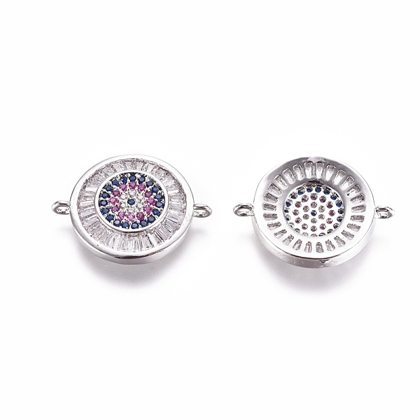 PandaHall Brass Micro Pave Cubic Zirconia Links connectors, Flat Round with Evil Eye, Colorful, Platinum, 20x15x3mm, Hole: 1mm Brass+Cubic...
PandaHall Brass Micro Pave Cubic Zirconia Links connectors, Flat Round with Evil Eye, Colorful, Platinum, 20x15x3mm, Hole: 1mm Brass+Cubic...