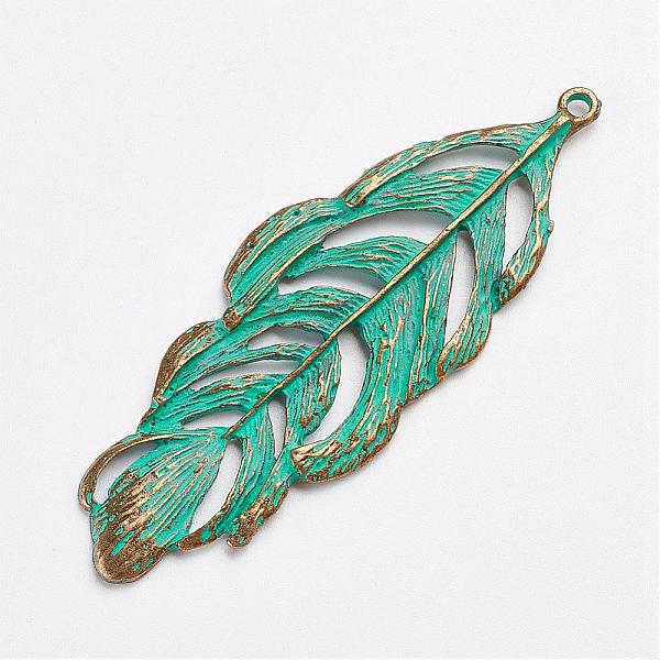 PandaHall Tibetan Style Alloy Pendants, Leaf, Antique Bronze & Green Patina, 71x25x2mm, Hole: 2mm Alloy Leaf
PandaHall Tibetan Style Alloy Pendants, Leaf, Antique Bronze & Green Patina, 71x25x2mm, Hole: 2mm Alloy Leaf