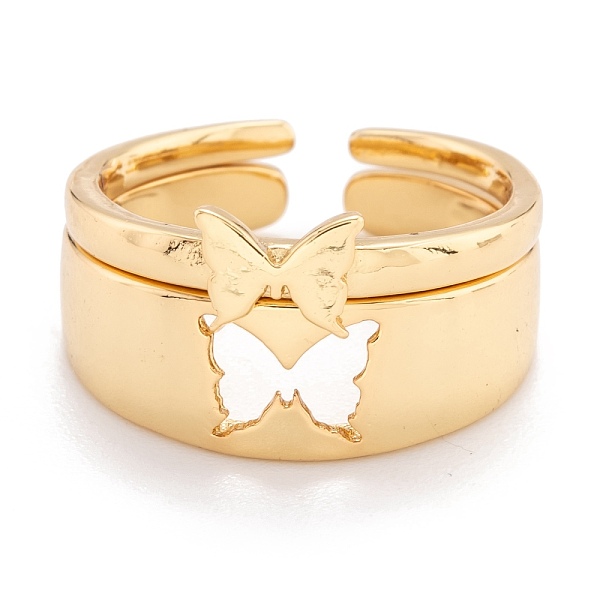 PandaHall Brass Cuff Rings, Open Rings, Couple Rings, Long-Lasting Plated, Butterfly, Golden, US Size 6 3/4(17.1mm), 2pcs/set Brass...
PandaHall Brass Cuff Rings, Open Rings, Couple Rings, Long-Lasting Plated, Butterfly, Golden, US Size 6 3/4(17.1mm), 2pcs/set Brass...