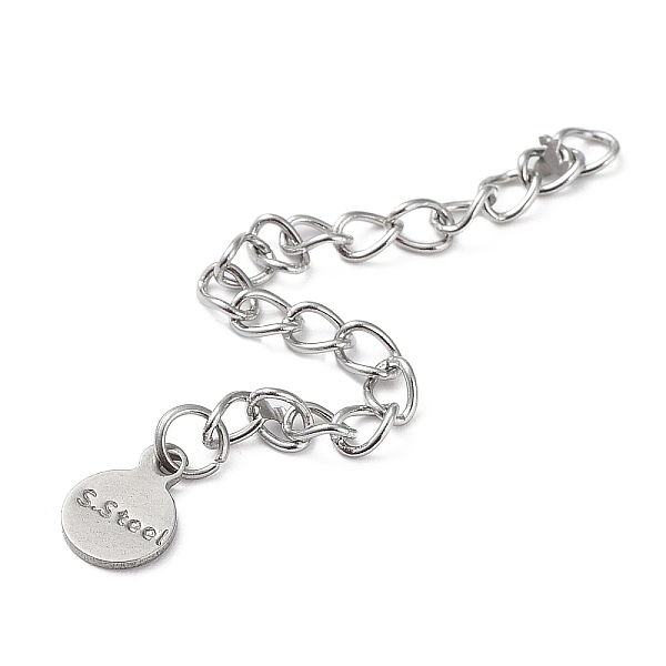 PandaHall 304 Stainless Steel Curb Chains Extender, End Chains with 201 Stainless SteeL Flat Round Chain Tabs, Stainless Steel Color, 64x3mm...
PandaHall 304 Stainless Steel Curb Chains Extender, End Chains with 201 Stainless SteeL Flat Round Chain Tabs, Stainless Steel Color, 64x3mm...