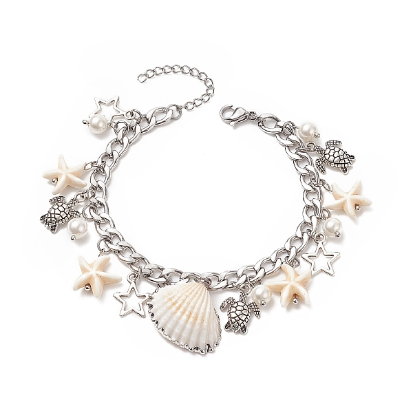 PandaHall Synthetic Turquoise Starfish & Natural Shell & Shell Pearl Charm Bracelet, Alloy Star & Star Charm Bracelet for Women, Stainless...
PandaHall Synthetic Turquoise Starfish & Natural Shell & Shell Pearl Charm Bracelet, Alloy Star & Star Charm Bracelet for Women, Stainless...