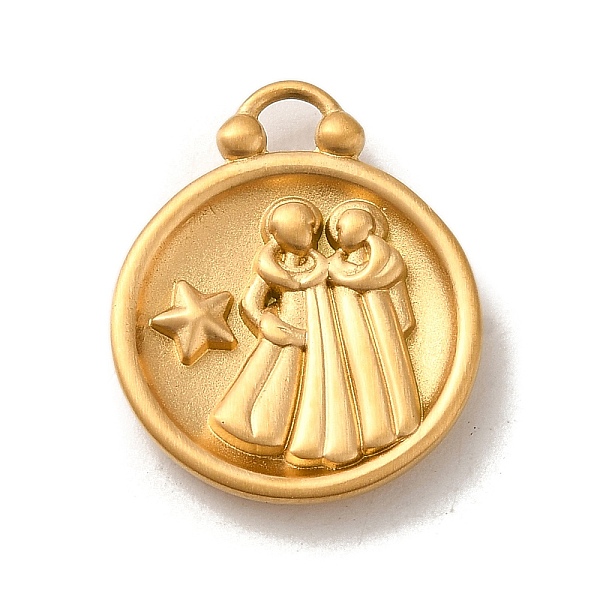 PandaHall 304 Stainless Steel Pendants, Flat Round with Constellations Charm, Matte Gold Color, Gemini, 20.5x17x3mm, Hole: 2.5x2mm 304...
PandaHall 304 Stainless Steel Pendants, Flat Round with Constellations Charm, Matte Gold Color, Gemini, 20.5x17x3mm, Hole: 2.5x2mm 304...