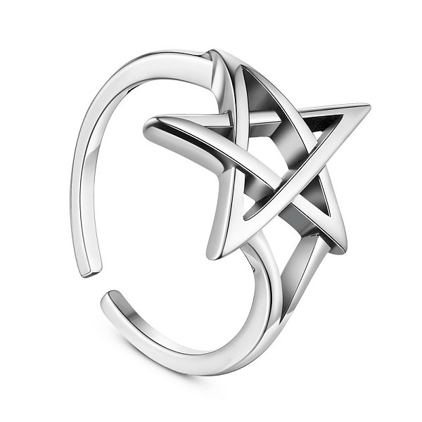 PandaHall SHEGRACE Adjustable 925 Sterling Silver Finger Ring, Star, Antique Silver, US Size 7 1/4(17.5mm) Sterling Silver
PandaHall SHEGRACE Adjustable 925 Sterling Silver Finger Ring, Star, Antique Silver, US Size 7 1/4(17.5mm) Sterling Silver