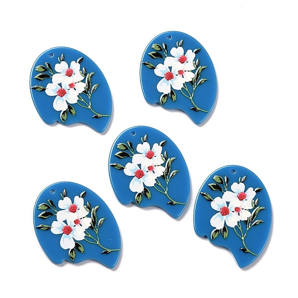 PandaHall Printed Opaque Acrylic Pendants, Nuggets with Flower Pattern, Dodger Blue, 43x31.5x2mm, Hole: 2mm Acrylic Nuggets
PandaHall Printed Opaque Acrylic Pendants, Nuggets with Flower Pattern, Dodger Blue, 43x31.5x2mm, Hole: 2mm Acrylic Nuggets