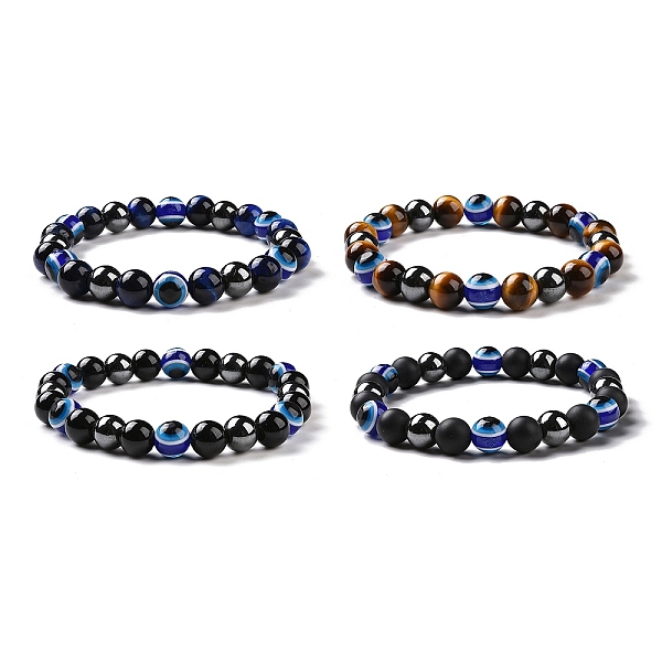 PandaHall 4Pcs Natural Gemstone and Evil Eye Resin Beads Stretch Bracelets Set for Women Men, Inner Diameter: 2-1/8 inch(5.3cm) Mixed Stone
PandaHall 4Pcs Natural Gemstone and Evil Eye Resin Beads Stretch Bracelets Set for Women Men, Inner Diameter: 2-1/8 inch(5.3cm) Mixed Stone