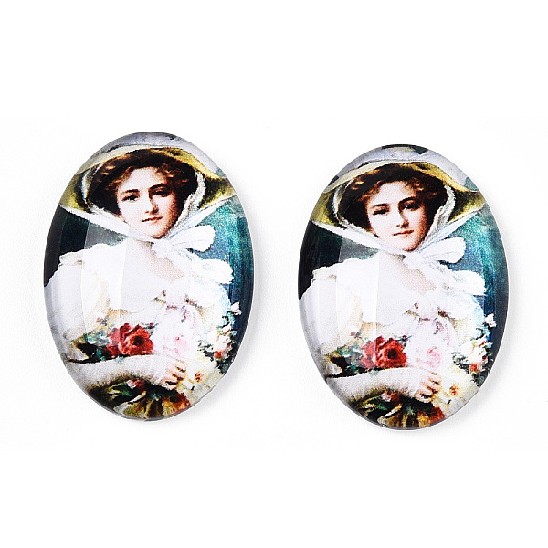 PandaHall Glass Cabochons, with European Style Pattern, Oval, Floral White, 25x18x6mm Glass Oval
PandaHall Glass Cabochons, with European Style Pattern, Oval, Floral White, 25x18x6mm Glass Oval